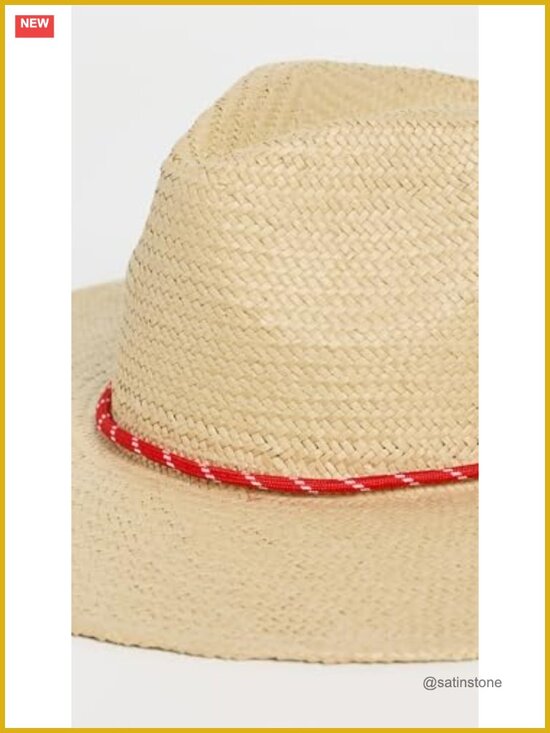 Woven Straw Sun Hat with Paracord Strap and Gold-Tone Bolo Closure